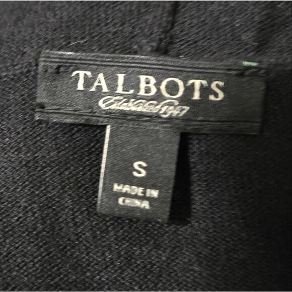 Talbots Black Hooded Long‎ Sleeve Tie Hem Top Size Small - Picture 4 of 5